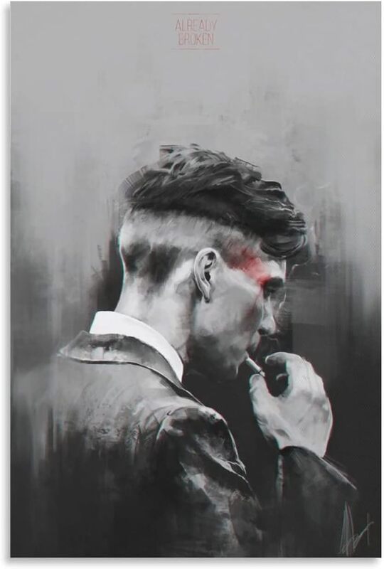 Hitecera Art Posters Thomas Shelby Poster Decorative Painting Canvas Wall Posters, 16 x 24 inch, Black/White