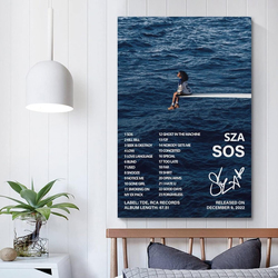 SUANYE Unframed Canvas 12 x 18-Inch Sza "SOS" Album Cover Poster, Multicolour