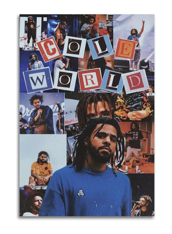 

BAOBAOshu Canvas 12 x 18-Inch J Cole Rapper "Cole World" Collage Art Poster, Multicolour