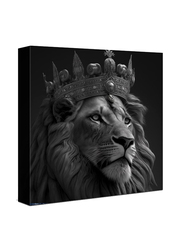 Stillshin Abstract King Lion with Crown Wall Decoration Canvas Poster, Black/White