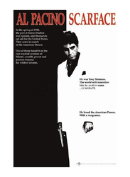 Scarface Movie Al Pacino Black and White Poster Print, Multicolour