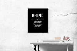 Dafun Art Grind Inspirational Entrepreneur Quotes Canvas Print Frame Wall Art, Black/White