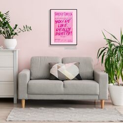 Prinajssiad Youre Like Really Pretty Canvas Wall Art Poster, 12 x 16 inch, Pink