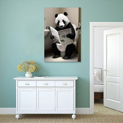 Gynaver Panda Canvas Wall Art Poster, Multicolour