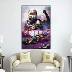 12 x 18-Inch Unframed Canvas Max Verstappen Poster F1 Racing Poster Wall Art, Multicolour
