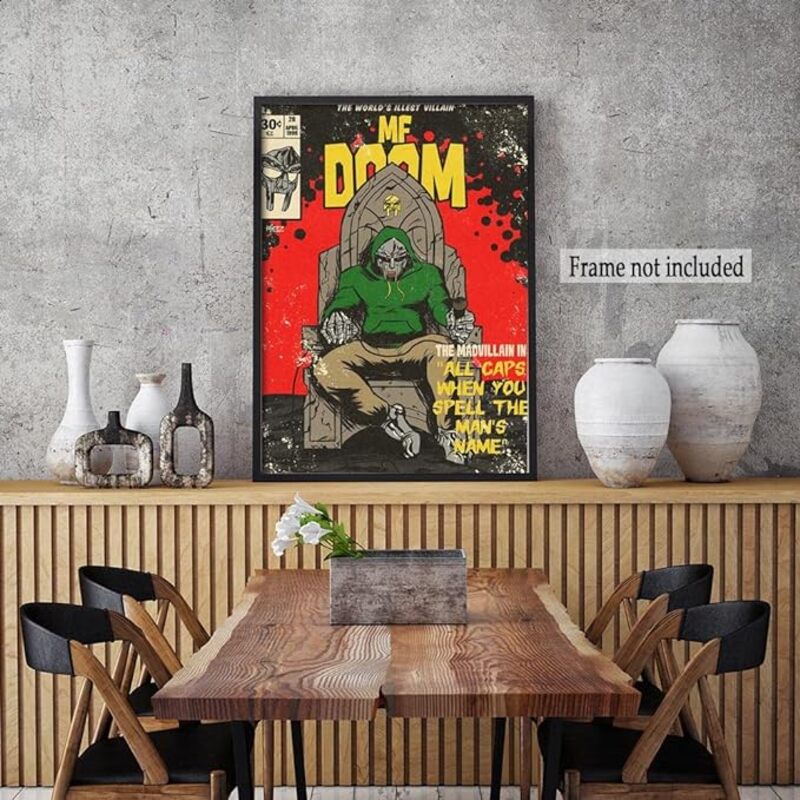 MF Doom Music Rapper Had Canvas Hanging Posters, Multicolour