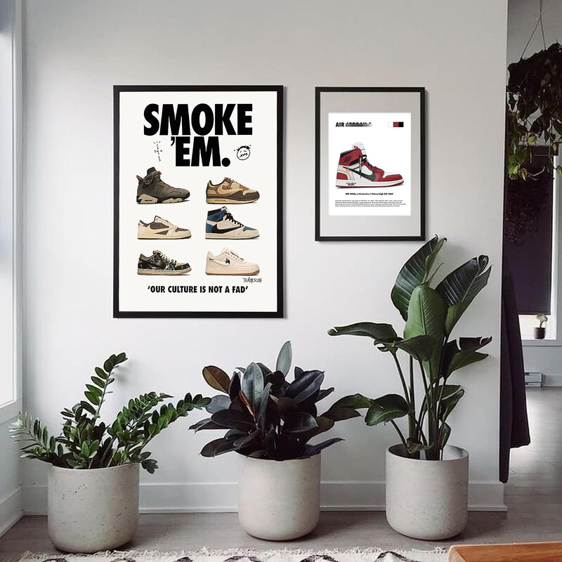 Creaaro Hypebeast Sneaker Unframed Michael Jordan & Travis Scott Poster, 12 x 16-inch, Multicolour