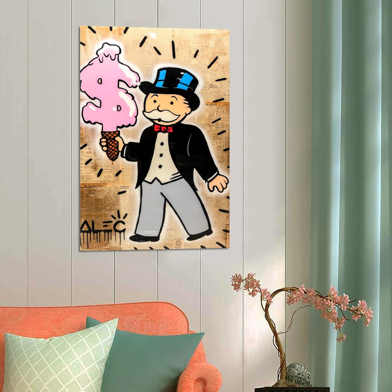 EWM Alec Monopolys Ice Cream Canvas Art Poster and Wall Art, Multicolour