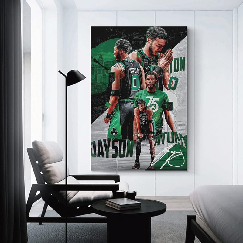 Jayson Tatum Wall Art Canvas Print Poster, 16 x 24-inch, Multicolour