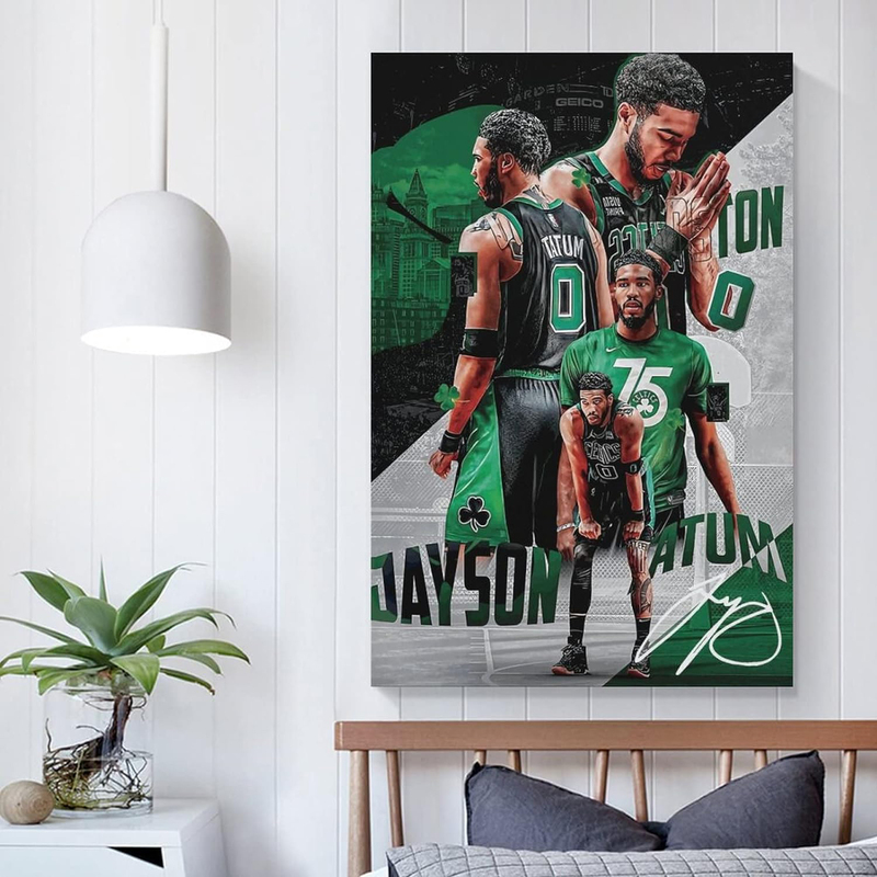 Jayson Tatum Wall Art Canvas Print Poster, 16 x 24-inch, Multicolour