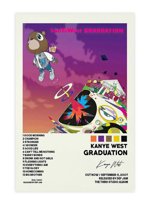 DFGHG Kanye Posters Graduation Album Cover Canvas Poster, Multicolour