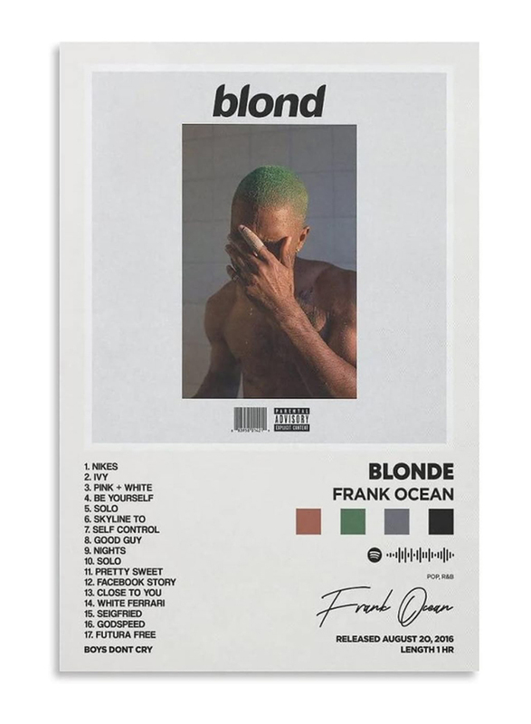 12 x 18-Inch Unframed Canvas Frank Ocean Blonde Album Cover Poster Wall Art, Multicolour