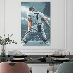 NITDODI Soccer Star Cristiano Ronaldo Canvas Poster for Football Fans, 12 x 18 inch, Multicolour