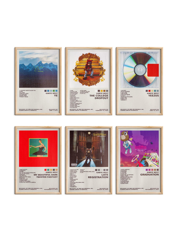 Manrule Kanye West Poster Set, Multicolour