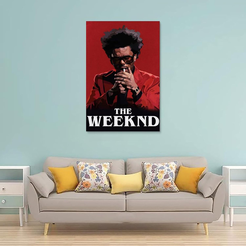 Agribo the Weeknd Music Star Art Deco Canvas Print Poster, Multicolour