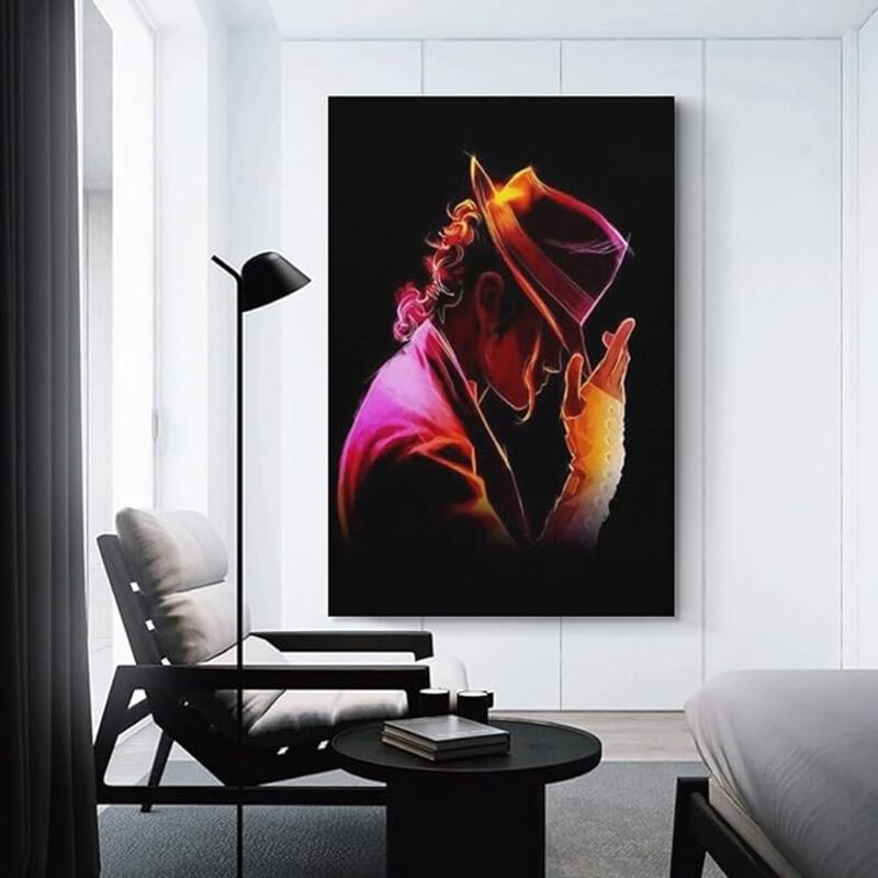 BGN Michael Jackson Purple Loves Decorative Painting Canvas Wall Posters, Multicolour