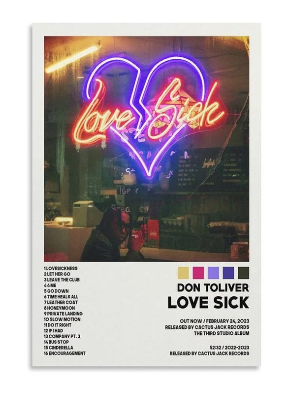 

Daxxin Don Toliver Love Sick Canvas Wall Decorative Art Poster, 12 x 18-inch, Multicolour