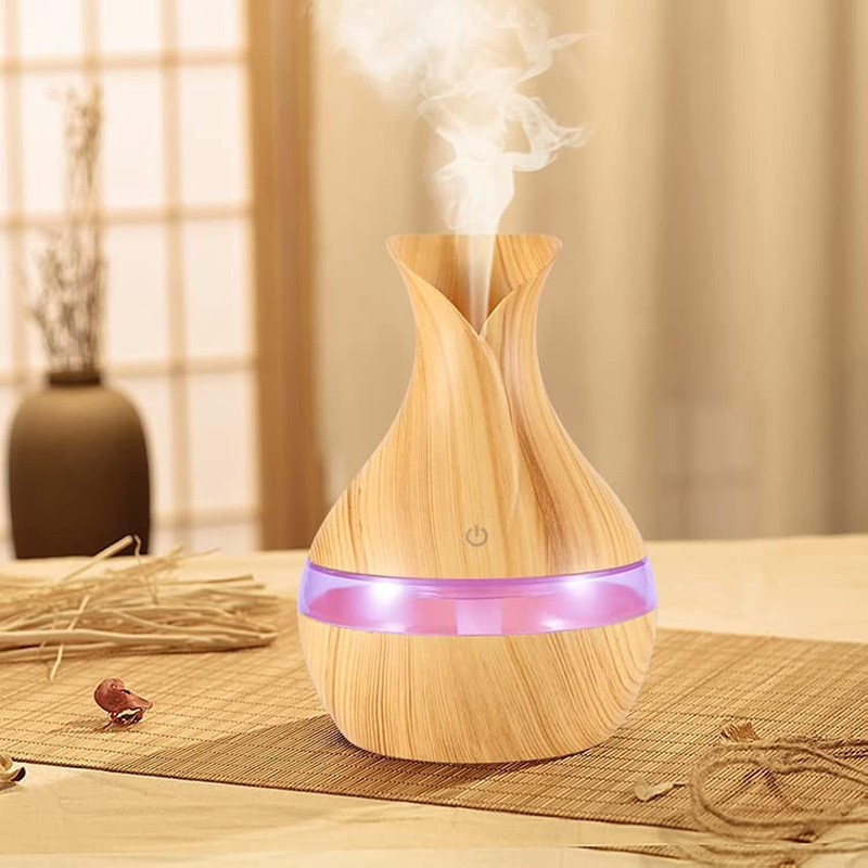 Ultrasonic Aroma Diffuser Soothing Humidifier with Enchanting LED Ambience, Brown