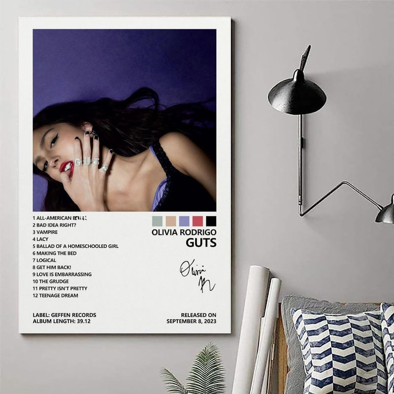 Shiwa Olivia Rodrigo Guts Album Cover Poster, 12 x 18-inch, Multicolour