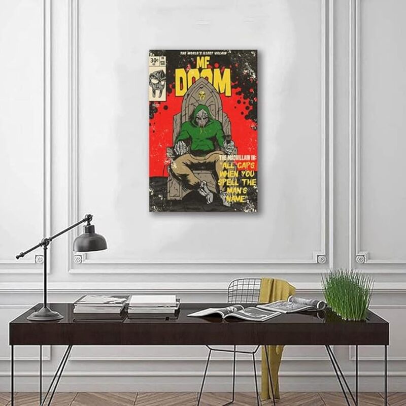 MF Doom Music Rapper Had Canvas Hanging Posters, Multicolour