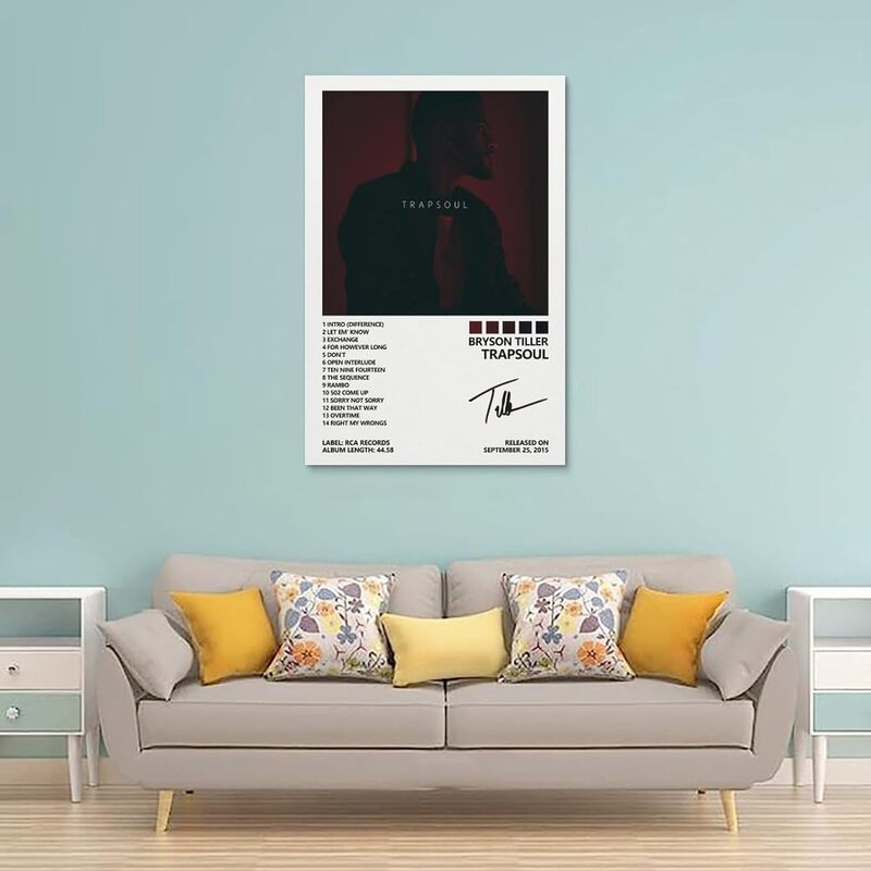 Shiwa Bryson Tiller Poster Trapsoul Album Cover Canvas Wall Art Poster, 16 x 24 inch, Multicolour