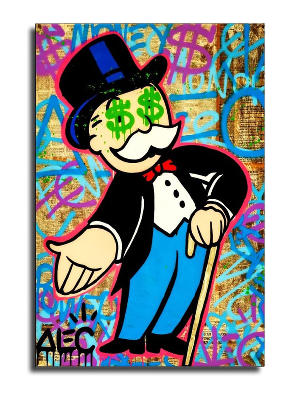 CJQ ALEC-Monopolys Graffiti Money Hand Out Eyes Poster, 12 x 18 inch, Multicolour