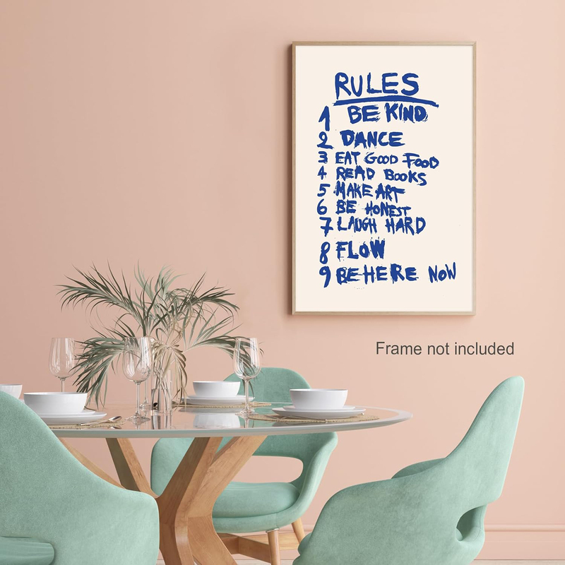 Fkjhld Trendy Inspirational Abstract Rules Canvas Wall Art Poster, 16 x 24-inch, Multicolour