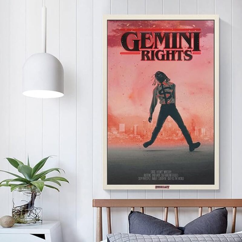 Luowei Steve Lacy Gemini Rights Album Music Decorative Canvas Posters with Frame, Multicolour