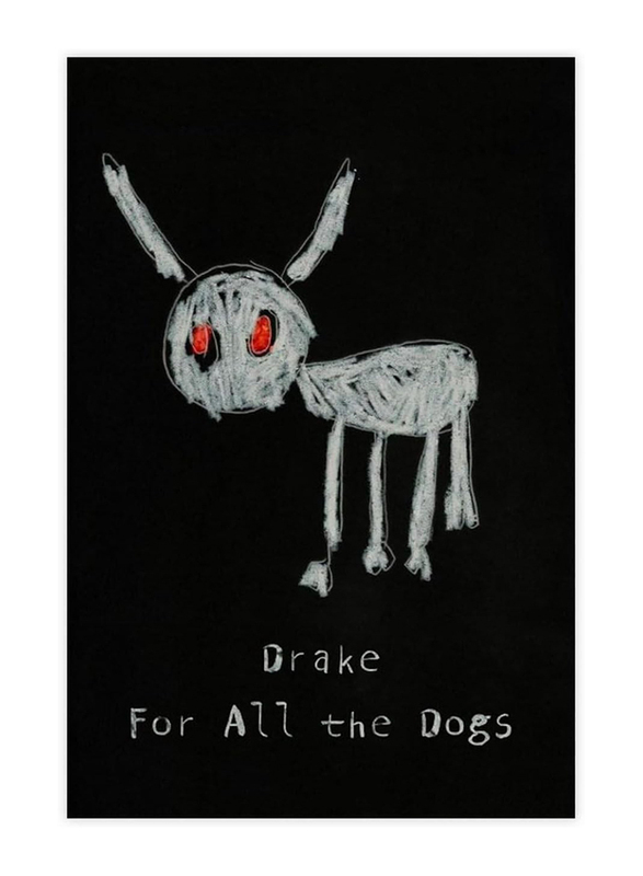 Augcol Drake Album Poster For All The Dogs Music Rapper Canvas Poster, Black