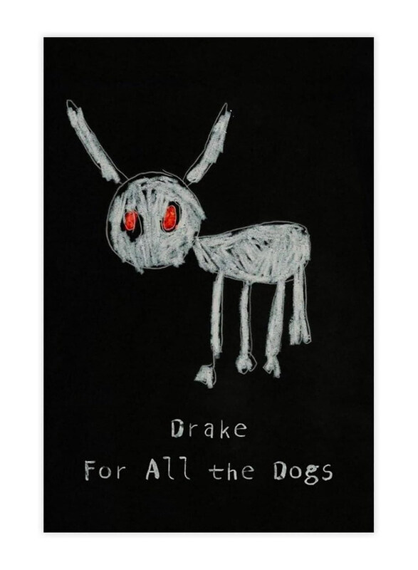 

Augcol Drake Album Poster For All The Dogs Music Rapper Canvas Poster, Black