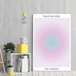 Ziyuan Colourful Abstract Aura Gradient Spiritual Affirmation Posters, 3 Pieces, 16 x 24 inch, Multicolour