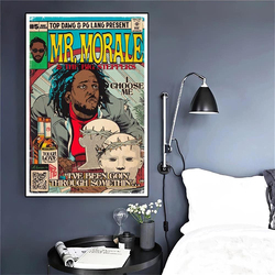 Motlwat Unframed Canvas 12 x 18-Inch Kendrick Lamar Poster Mr. Morale & The Big Steppers Music Album Art Poster, Multicolour