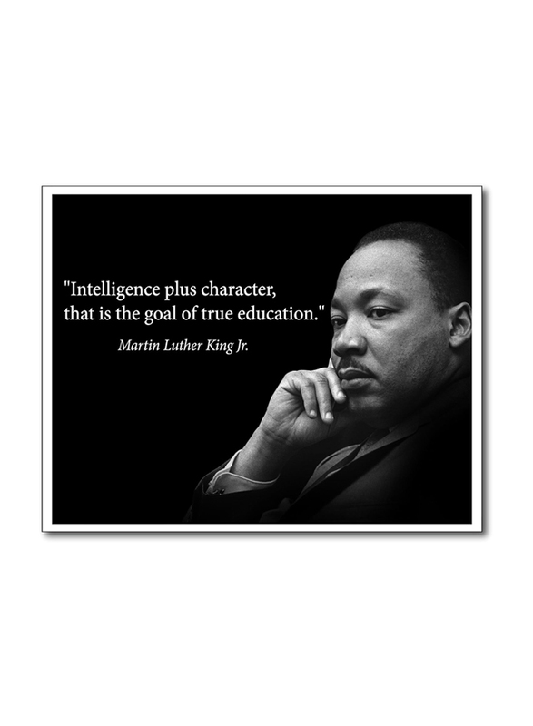 Young N Refined Martin Luther King Jr. Famous Inspirational Quote Laminated Banner, Black