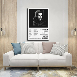 Qewrt Drake Poster Scorpion Album Cover Posters Wall Art, Black/White