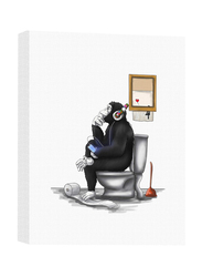 Blanche Gifts Banksy DJ Thinking Monkey Sitting On Toilet Seat Canvas, Multicolour