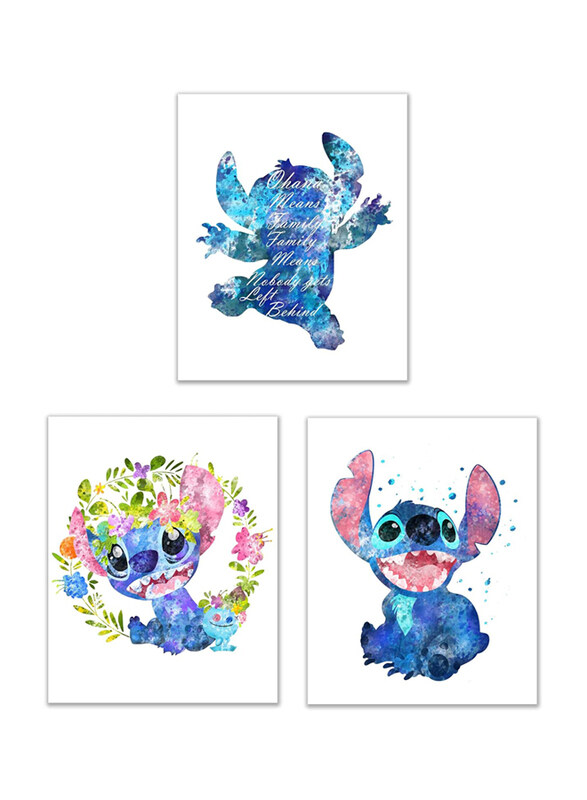 

BigWigPrints Lilo & Stitch Wall Art Canvas Poster, 3 Pieces, Multicolour