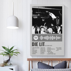 Enypolis Playboy Carti Die Lit Canvas Poster, Black/White