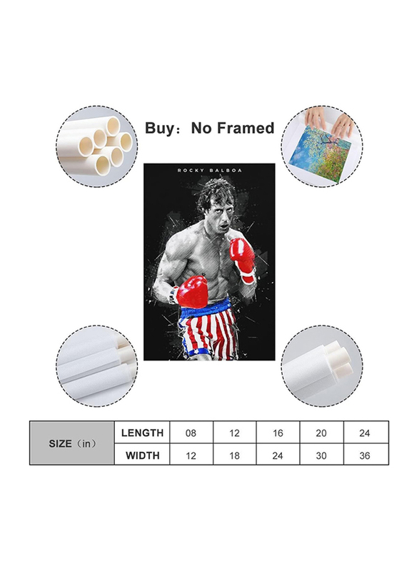 SUANQ Rocky Balboa Poster Motivational Quote Movie Canvas Art Poster & Wall Art Picture Print, 30 x 45cm, Multicolour