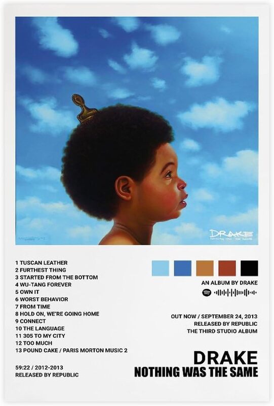 Xiuxin Drake Nothing Was The Same Canvas Wall Art Poster, 16 x 24 inch, Multicolour
