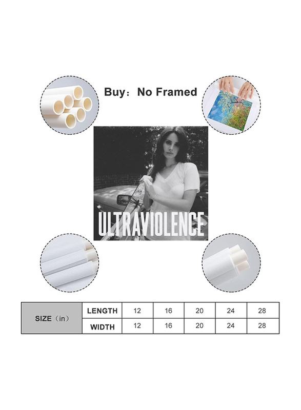 Lana Del Rey Ultraviolence Canvas Prints Poster, 30 x 30cm, Multicolour