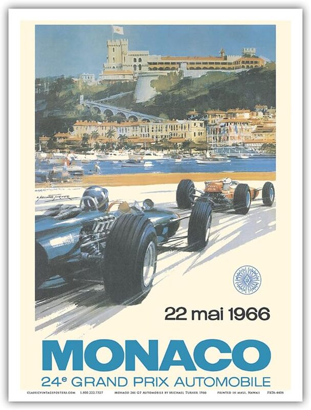 

Pacifica Island Art 24th Monaco Car Racing Grand Prix Circuit de Monaco Poster, Multicolour