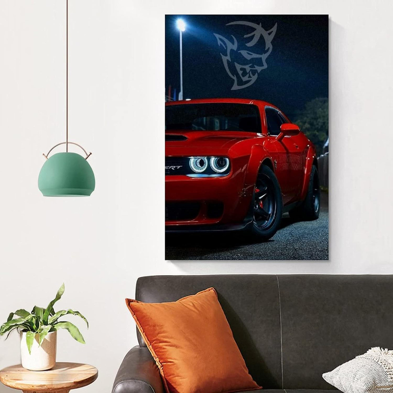 Fhzy Caroster Dodge Demon Canvas Art Poster, Multicolour