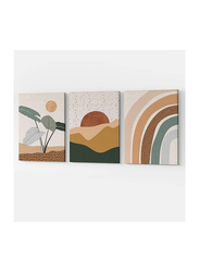 Gubiyu Boho Neutral Abstract Geometric Prints Sun & Mountain Desert Plant Rainbow Nature Wall Art Decor Set, 3 Pieces, Multicolour