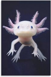 Reptile Animal Axolotl Canvas Wall Art Poster, 16 x 24 inch, Multicolour