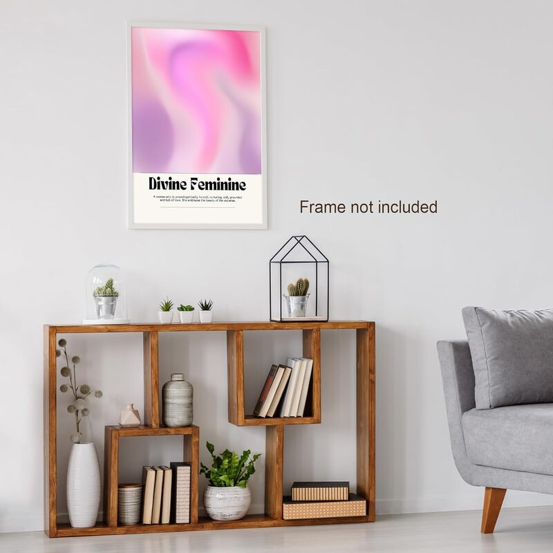 Cehnsenhui Funky Pink Aura Divine Feminine Gradient Energy Spirituality Divine Feminine Gradient Energy Spirituality Canvas Wall Art, 12 x 16 inch, Multicolour