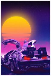 Yolanch Synthwave Car Poster, Multicolour