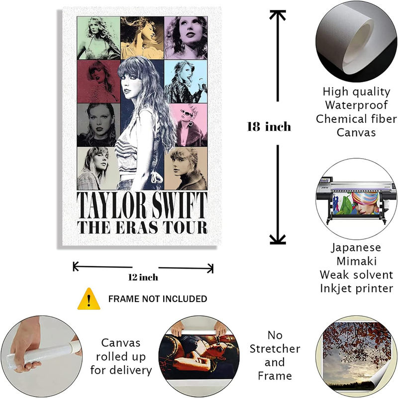 Unframed 12 x 16-Inch Taylor Swift "The Eras Tour" Poster, Multicolour
