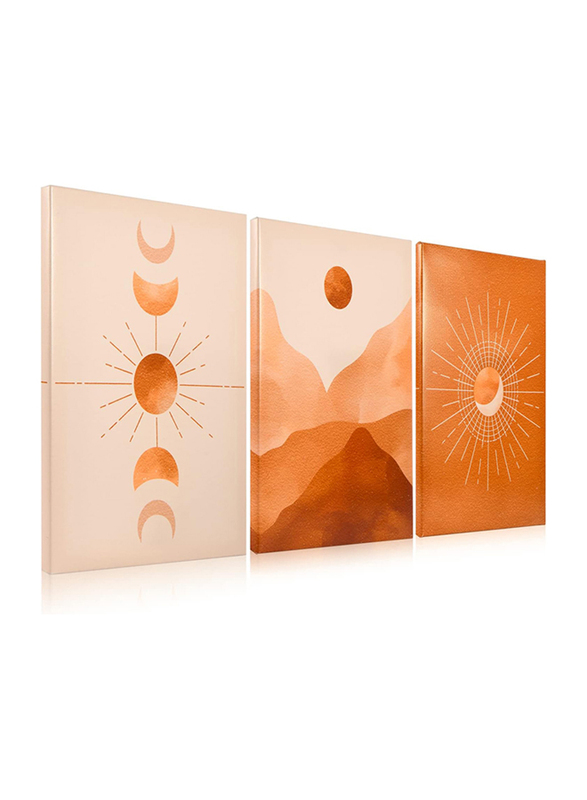 Finmfimm Framed Boho Wall Art Decor Set, 3 Pieces, Orange