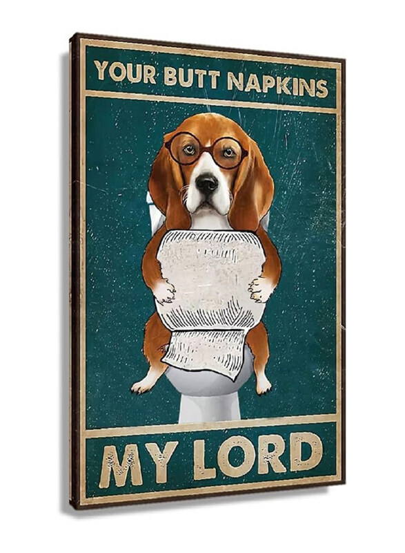 

Busmko Your Butt Napkin My Lard Dog Bathroom Wall Decor Canvas Poster, Multicolour