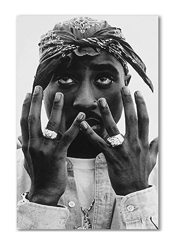 

Tetoya 90s Hip Hop Rapper Music Cover Signed Limited Edition Music Canvas Wall Poster, 12 x 18-inch, Multicolour